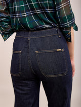 Pantalones anchos Crush con lavado índigo