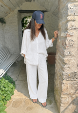 Linen Oversized Shirt - White