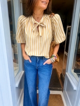 Thea Stripe Blouse - Ochre