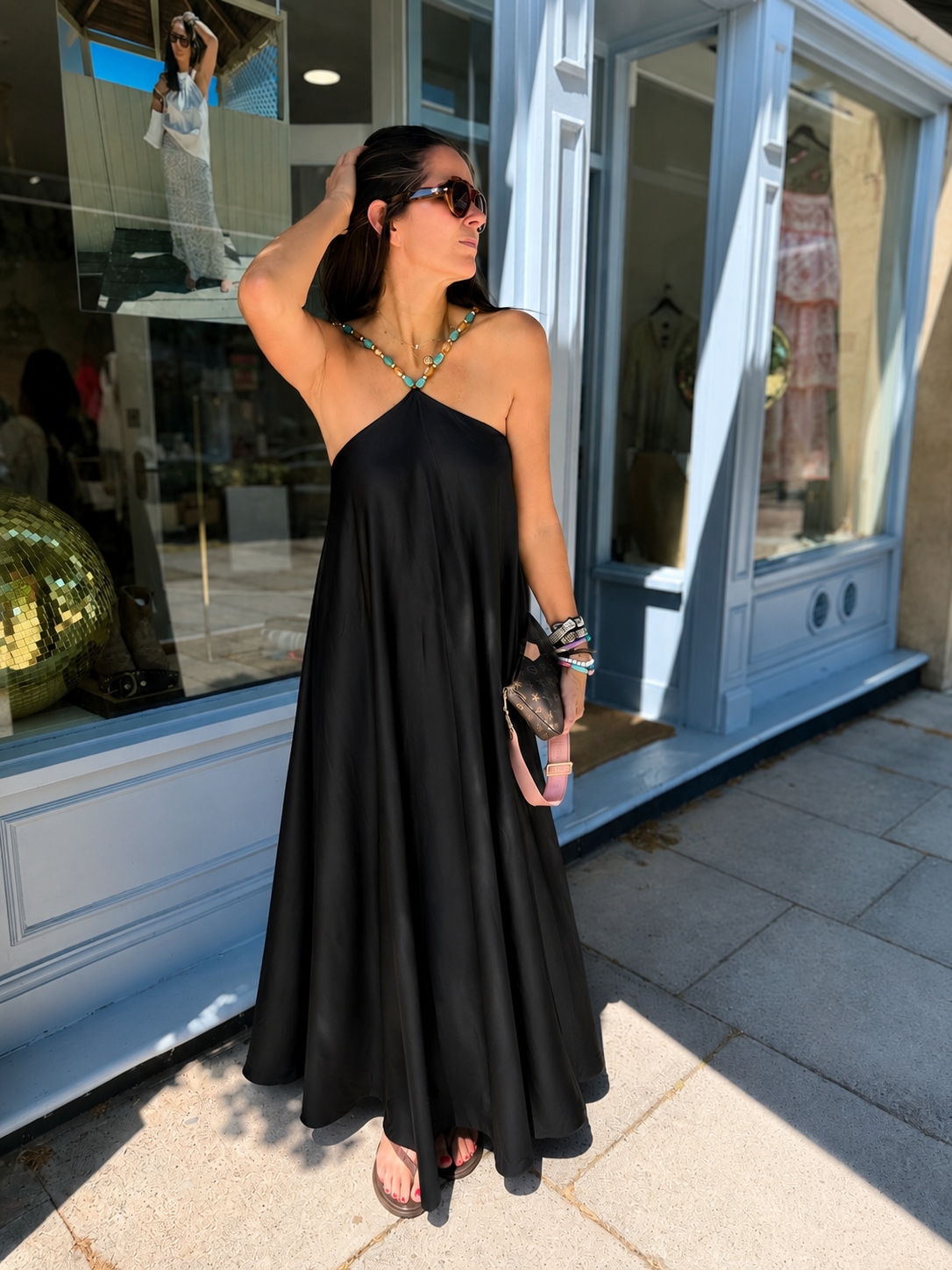 Lottie Beaded Maxi Dress - Black