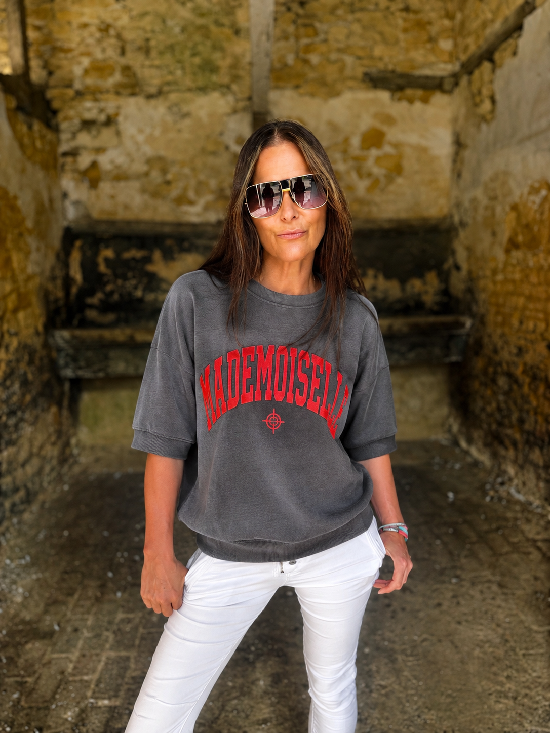 Mademoiselle Sweatshirt - Charcoal/Neon
