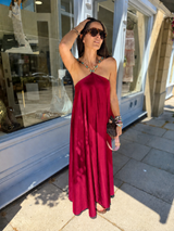 Lottie Beaded Maxi Dress - Claret