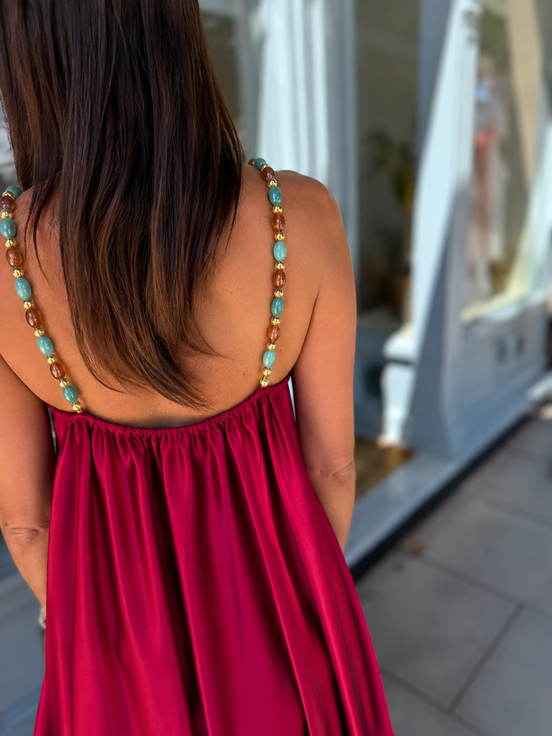 Lottie Beaded Maxi Dress - Claret