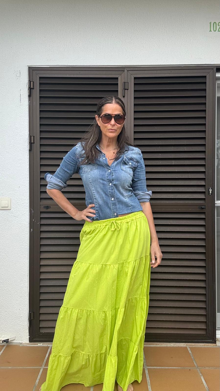 Amber Maxi Skirt - Lime