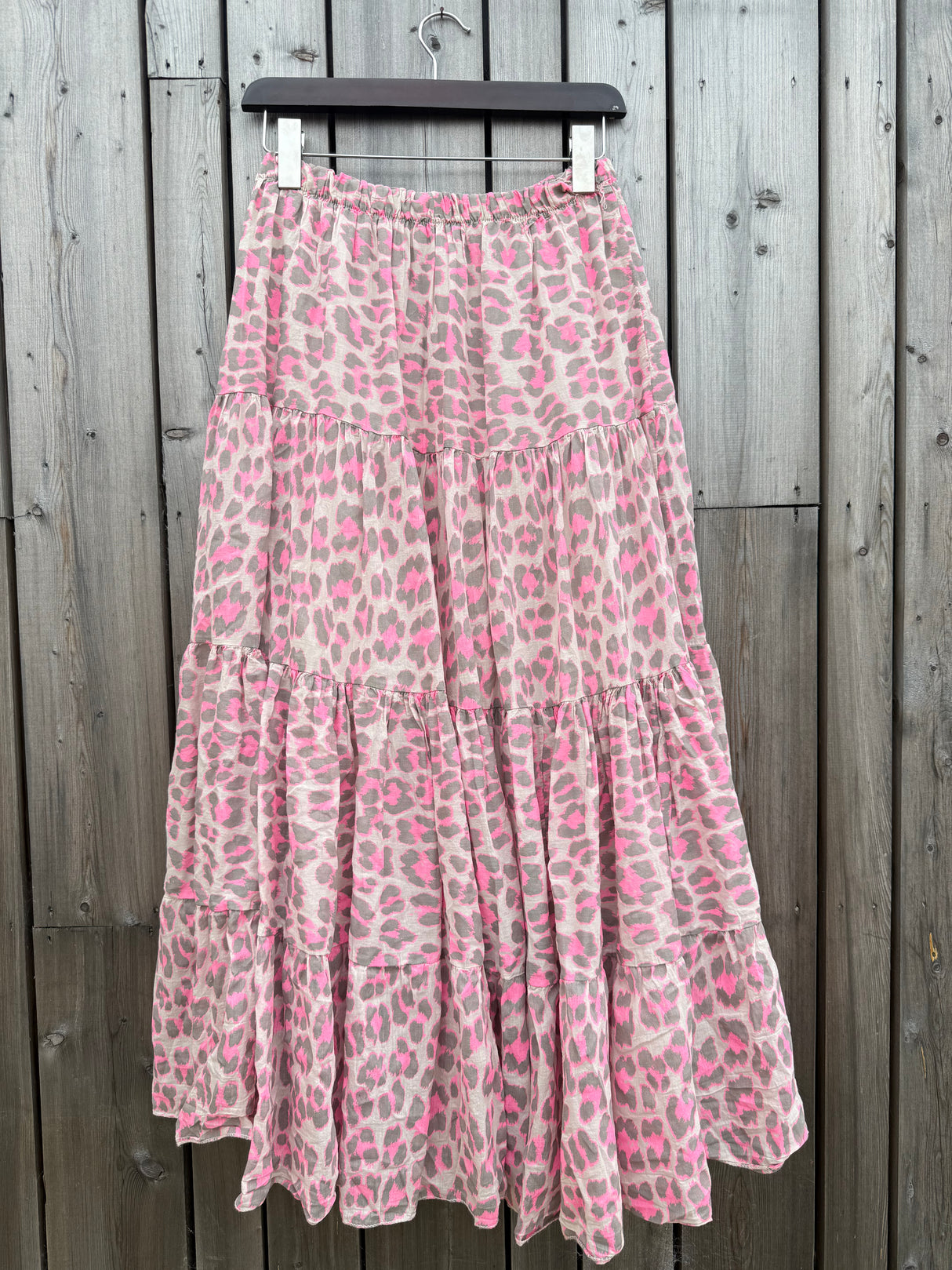 Heather Animal Print Skirt - Hot Pink