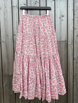 Heather Animal Print Skirt - Hot Pink