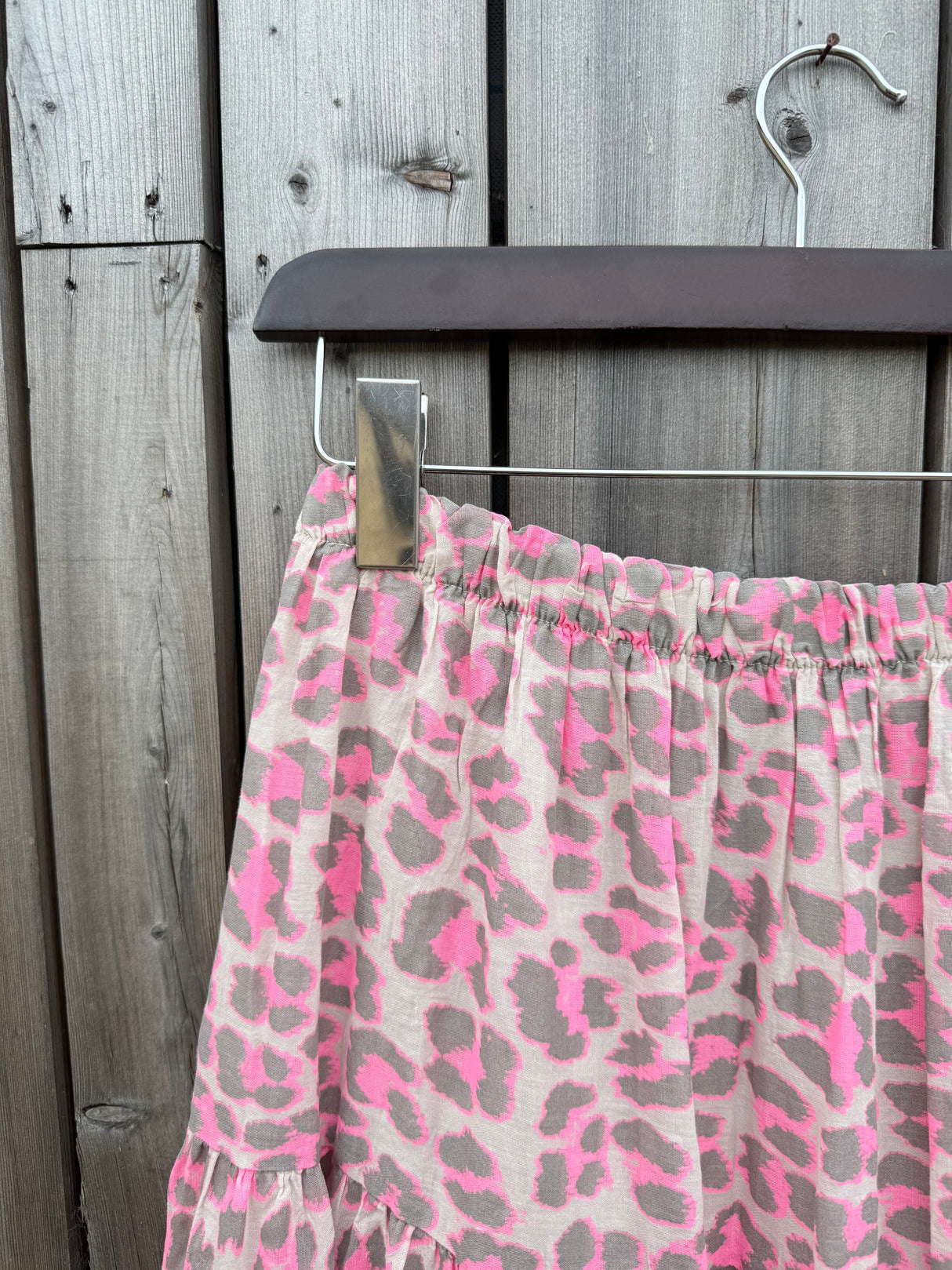 Heather Animal Print Skirt - Hot Pink