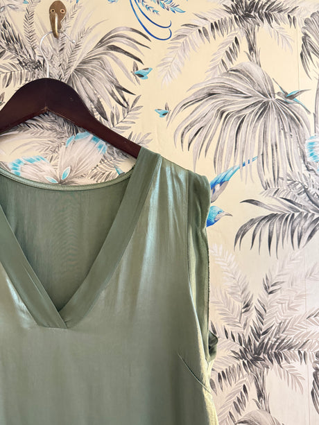 Rome V- Neck Top - Khaki