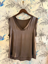 Rome V- Neck Top - Chocolate