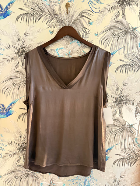 Rome V- Neck Top - Chocolate