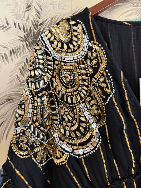 Sicily Beaded Mini - Black