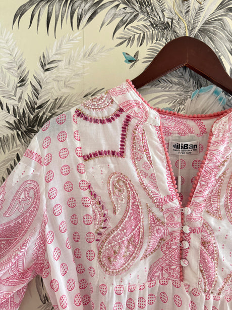 Verona Printed Dress with Tie - Rose