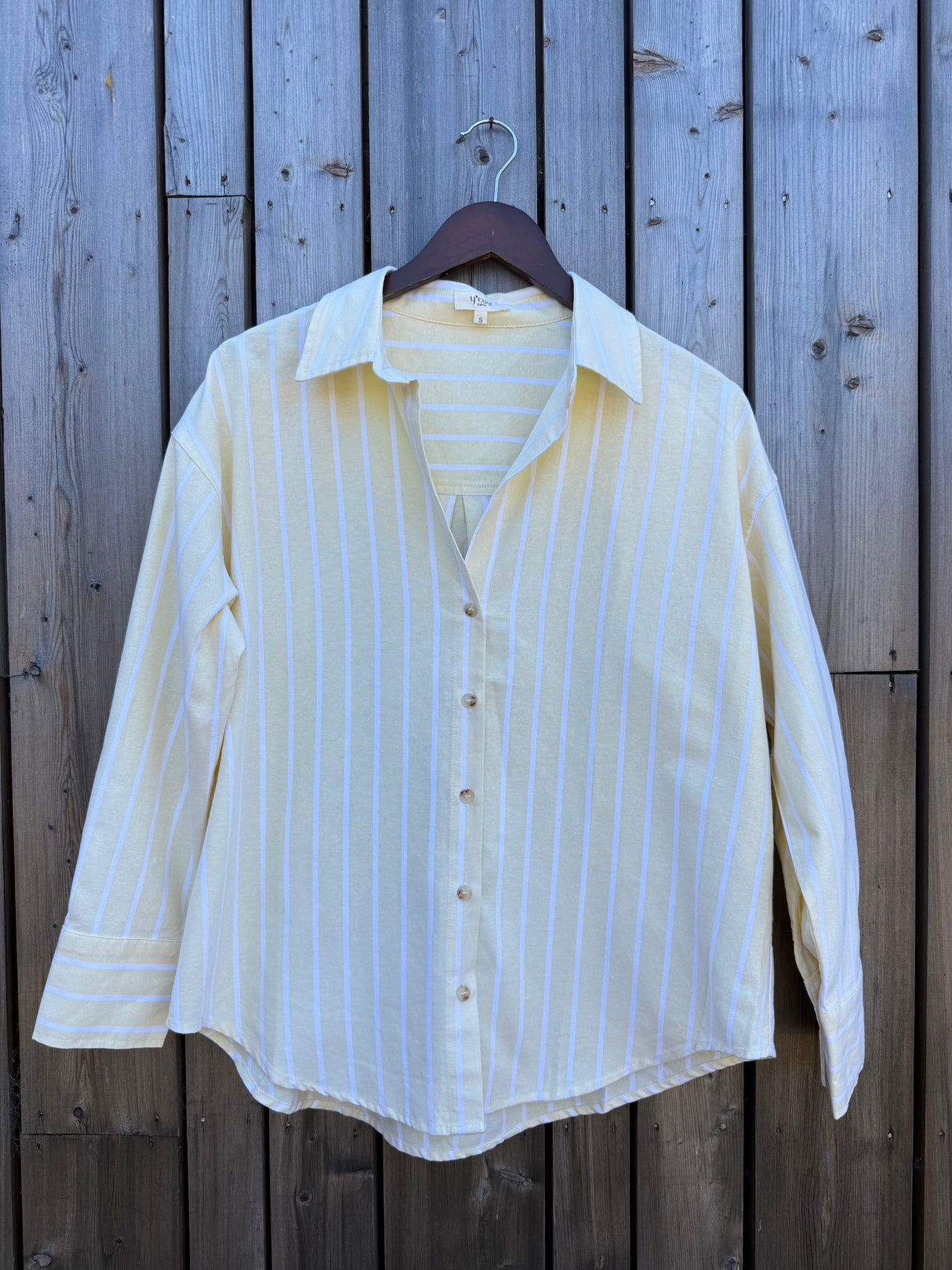Wide Stripe Essential Shirt - Butter Yellow