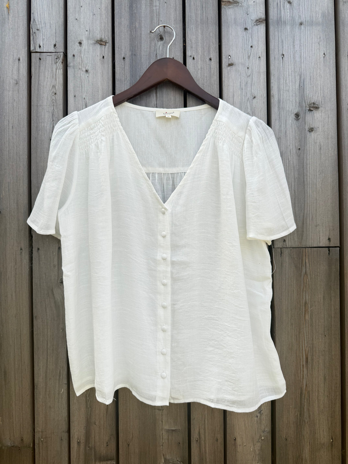 Kayley Button Blouse - White