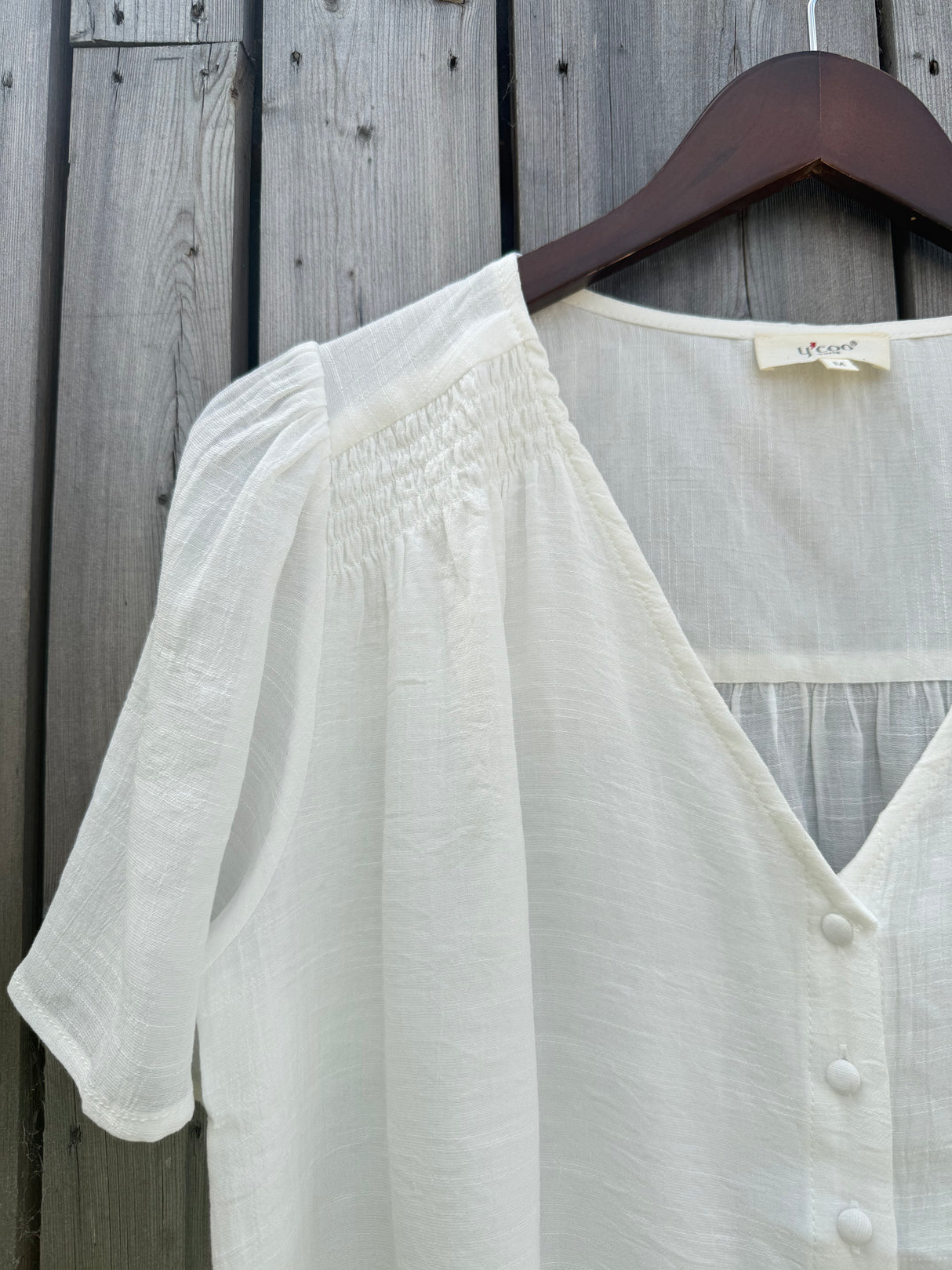 Kayley Button Blouse - White