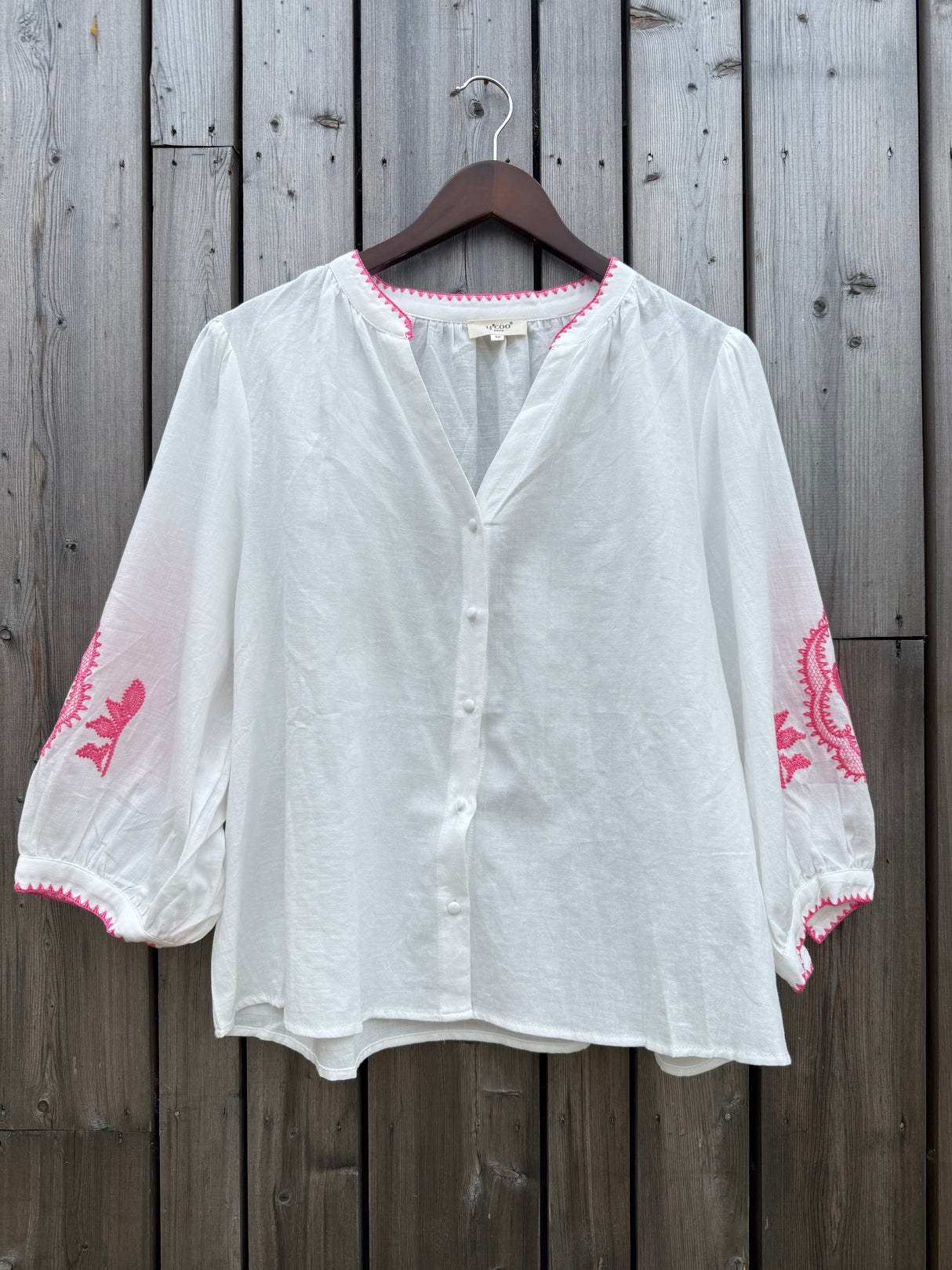 Fushia Embroidered Blouse