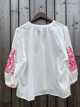 Fushia Embroidered Blouse