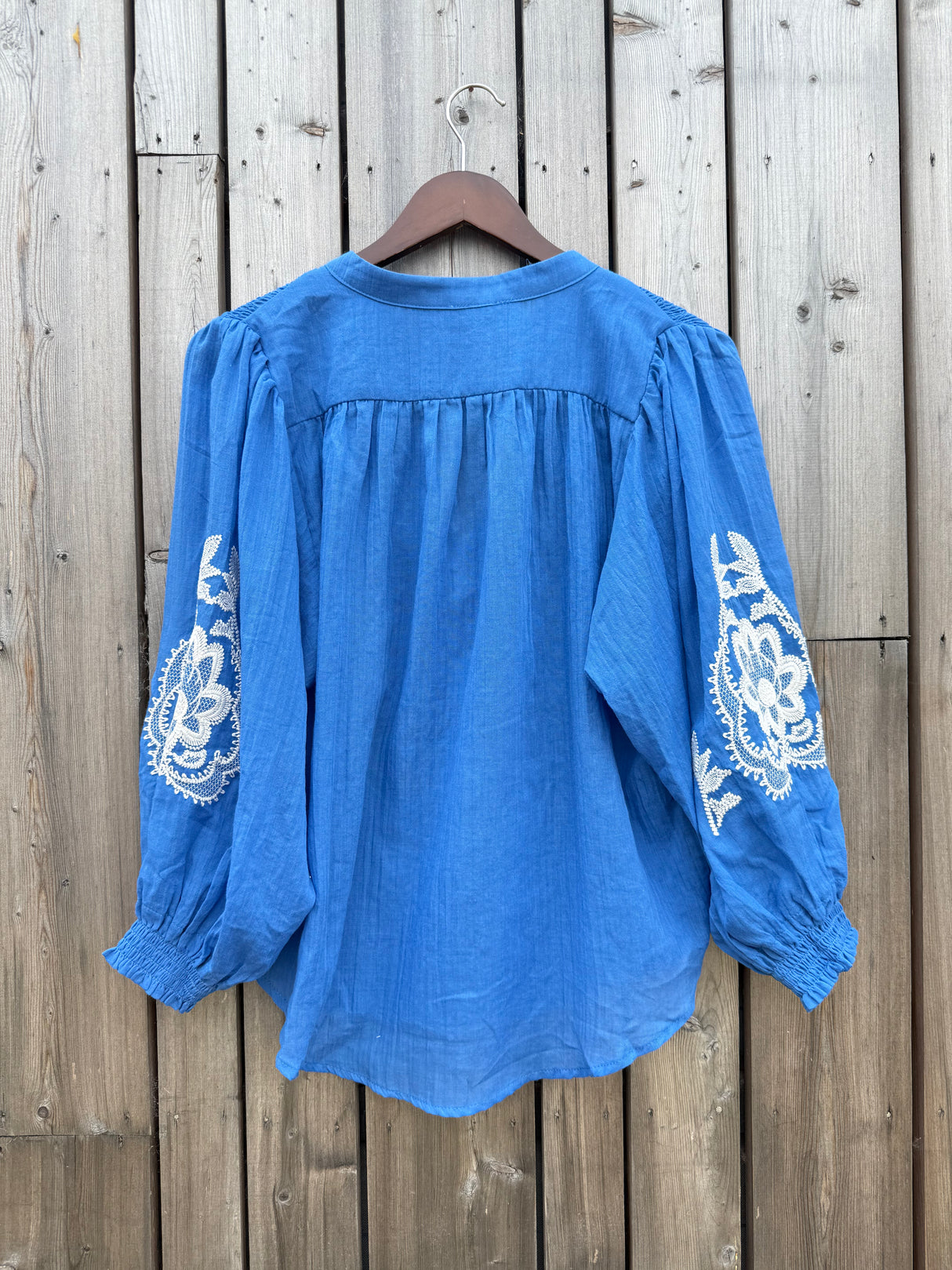 Cameron Embroidered Blouse - Blue