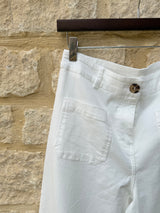 Lucas Wide Leg Cropped Trouser - Ivory