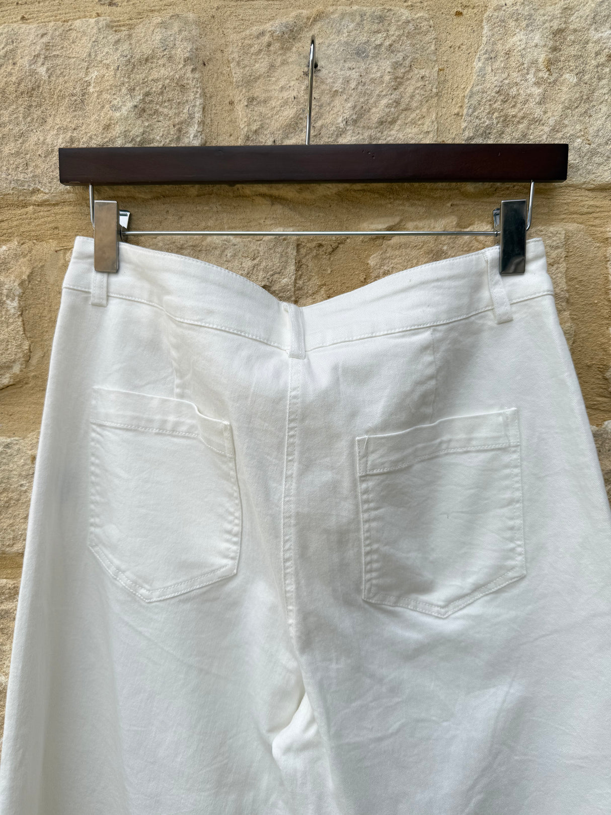 Lucas Wide Leg Cropped Trouser - Ivory