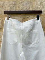Lucas Wide Leg Cropped Trouser - Ivory