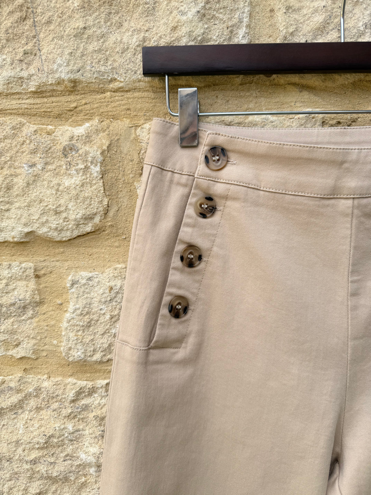Margaux Button Pant - Neutral