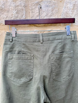 Lucas Wide Leg Cropped Trouser - Khaki