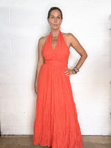 Axelle Halter Neck Dress - Red