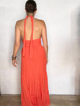 Axelle Halter Neck Dress - Red