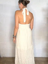 Axelle Halter Neck Dress - Neutral