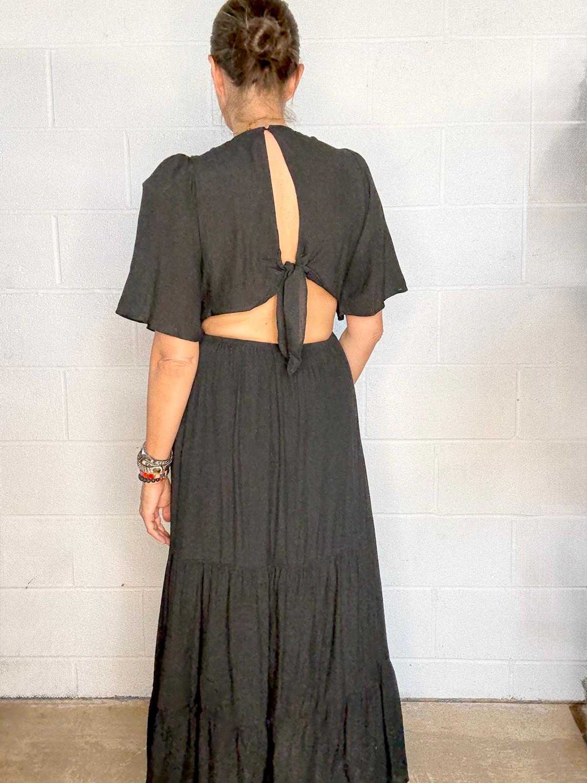 Romy Tie Back Dress - Black