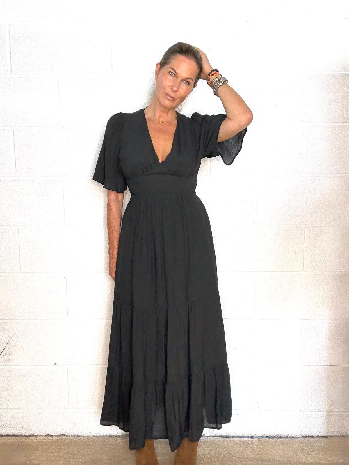 Romy Tie Back Dress - Black
