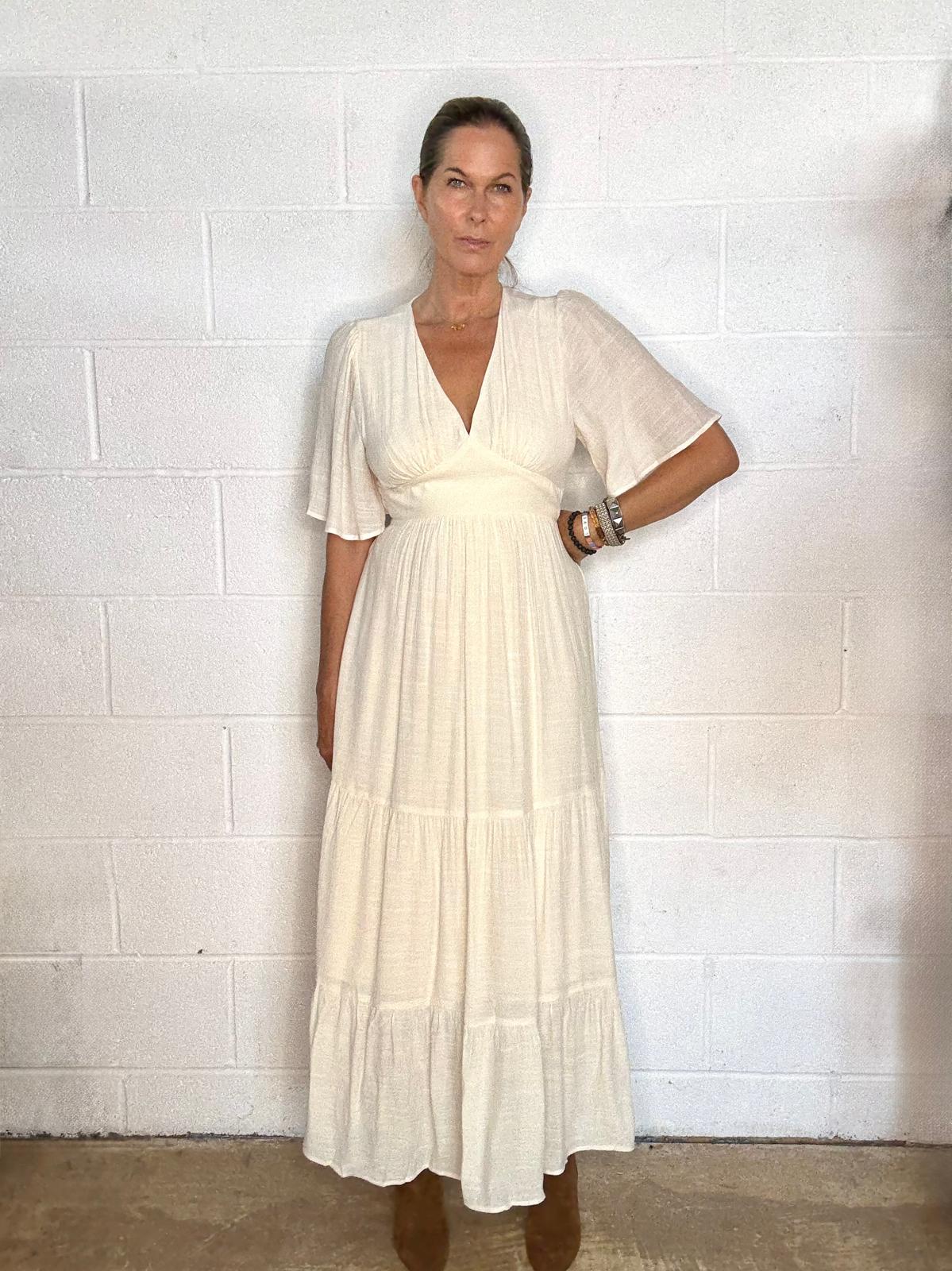 Romy Tie Back Dress - Neutral
