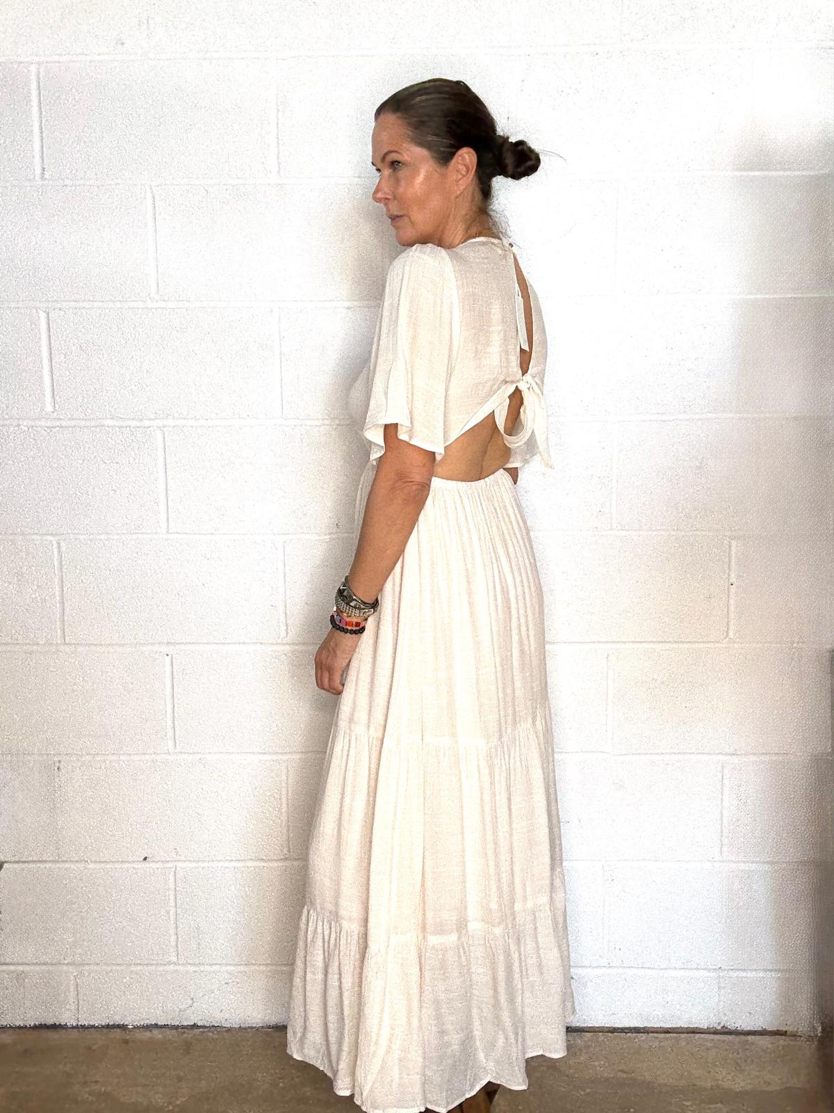 Romy Tie Back Dress - Neutral