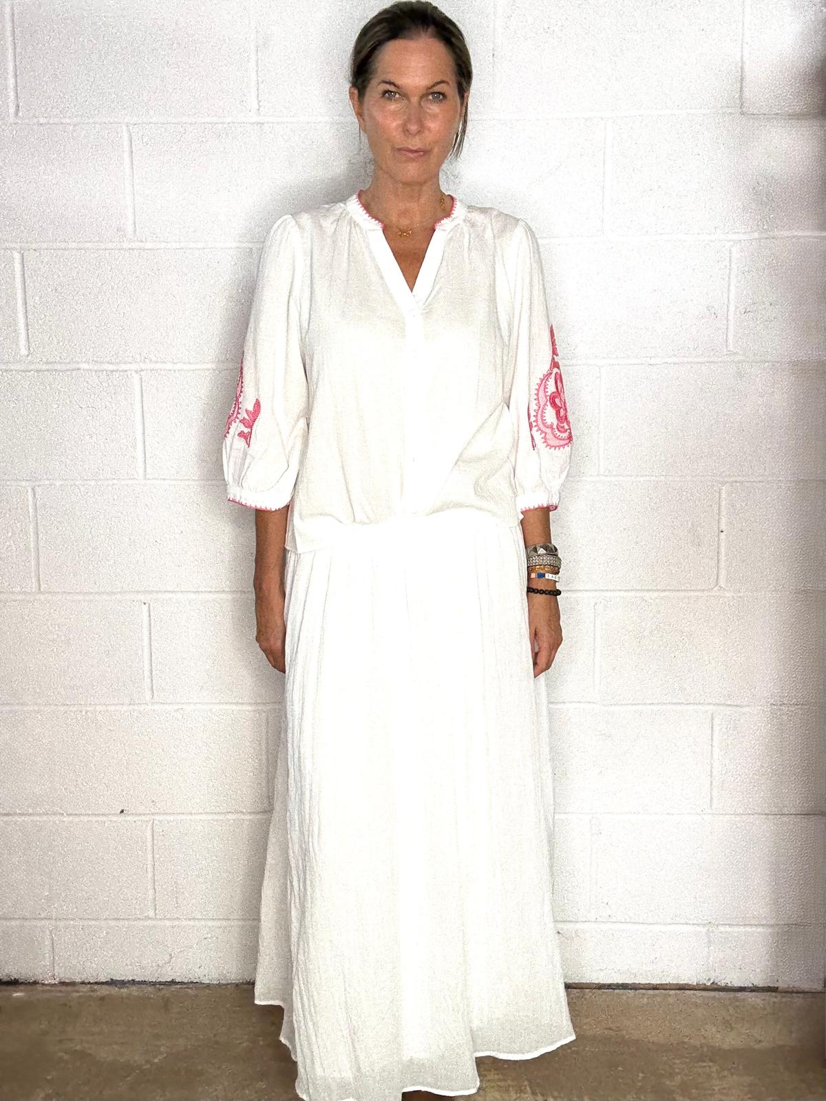 Fushia Embroidered Blouse