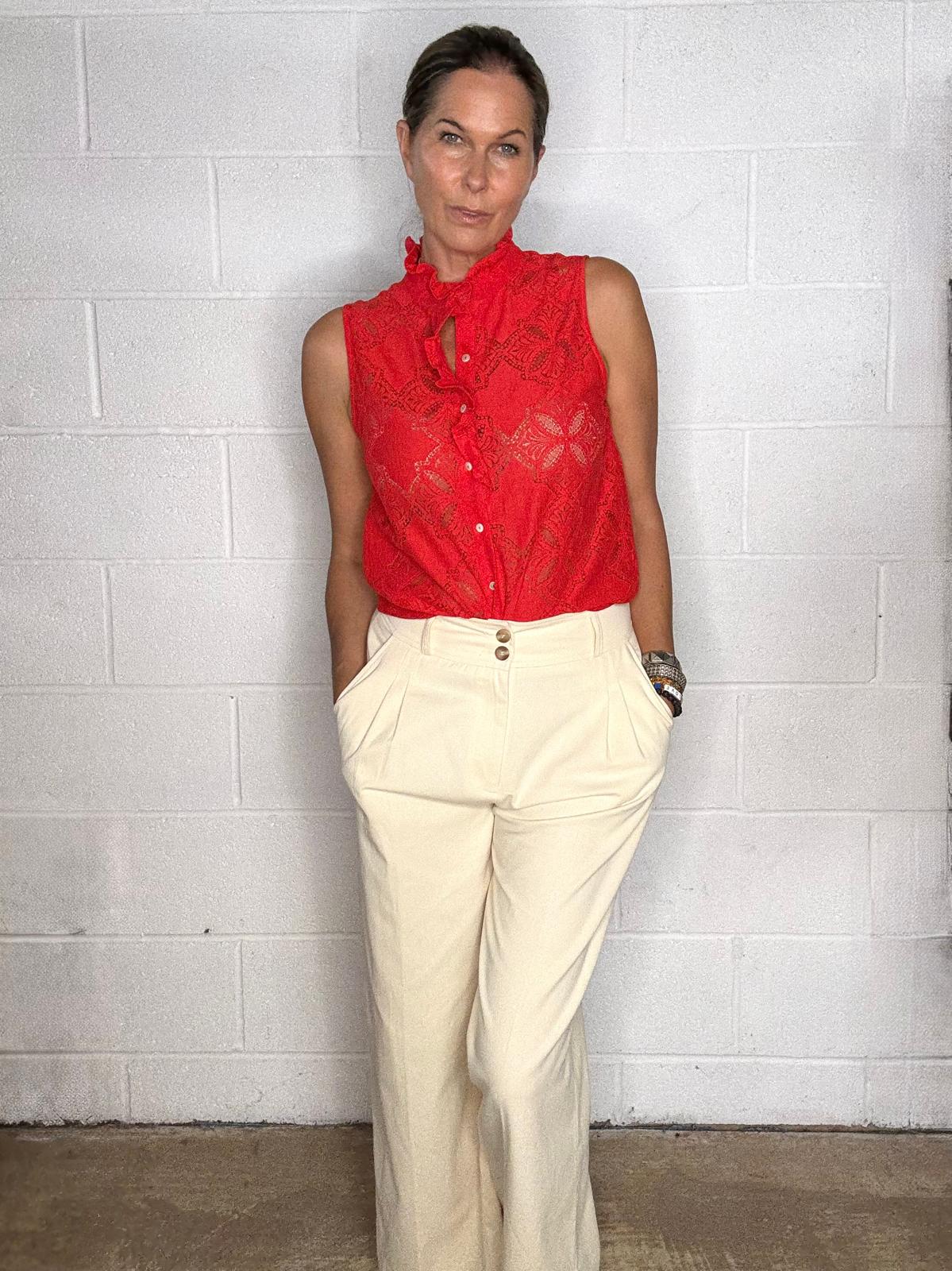 Agnes Crochet Top - Red