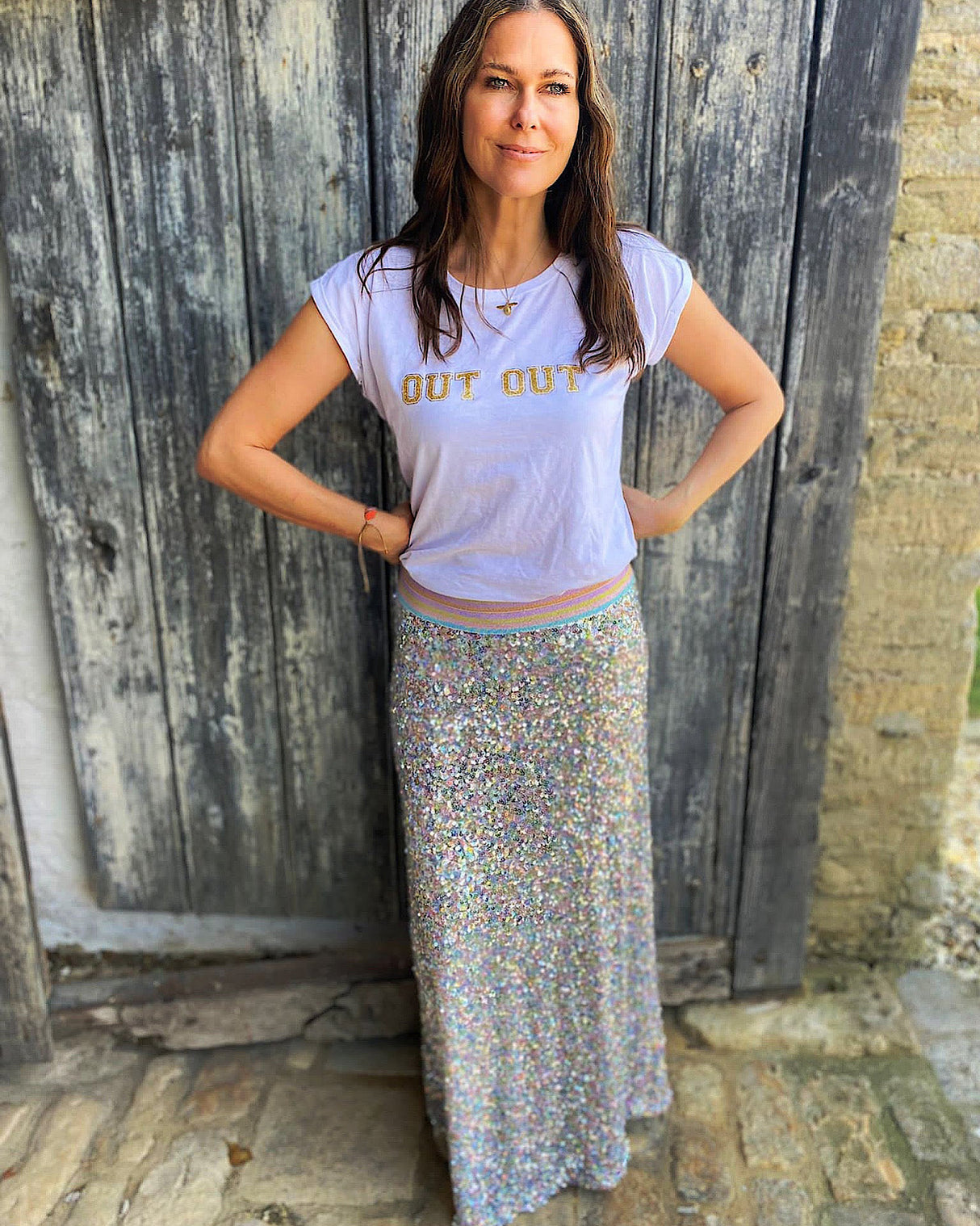 Falda de lentejuelas Seline multicolor