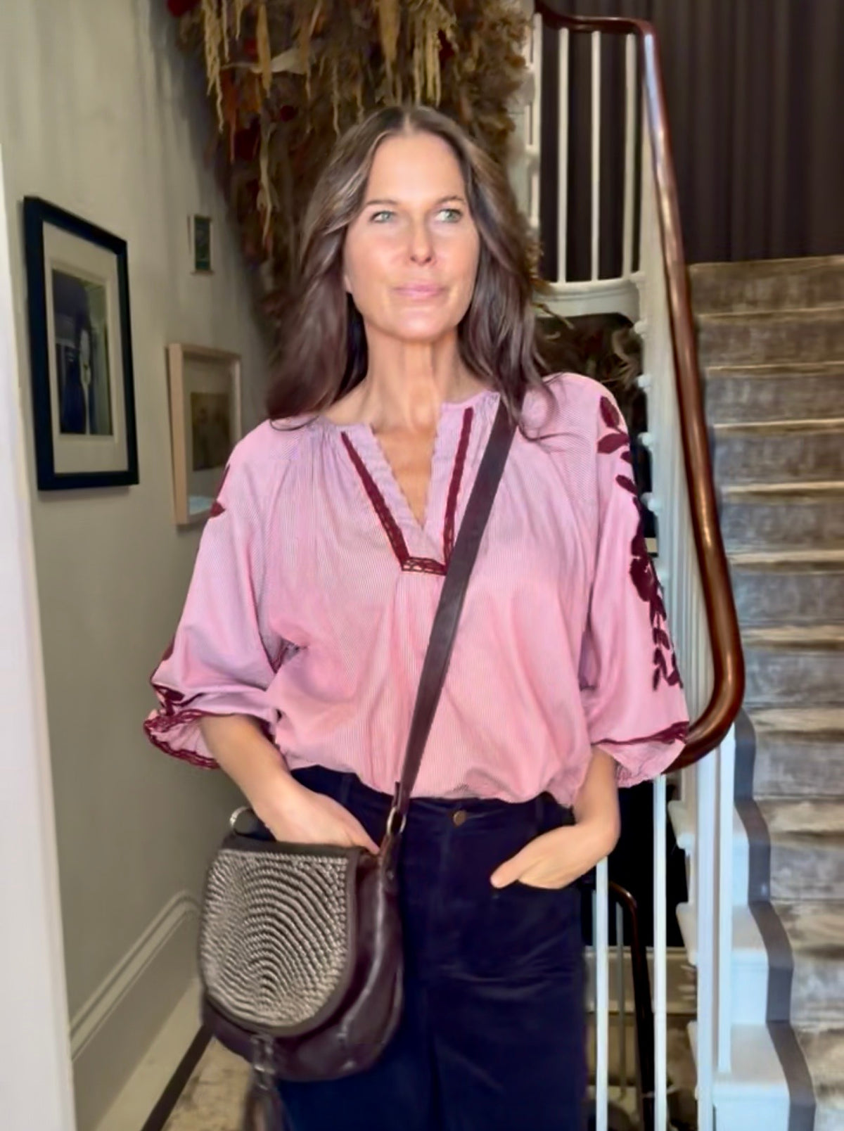 Ledbury Embroidered Blouse - Wine