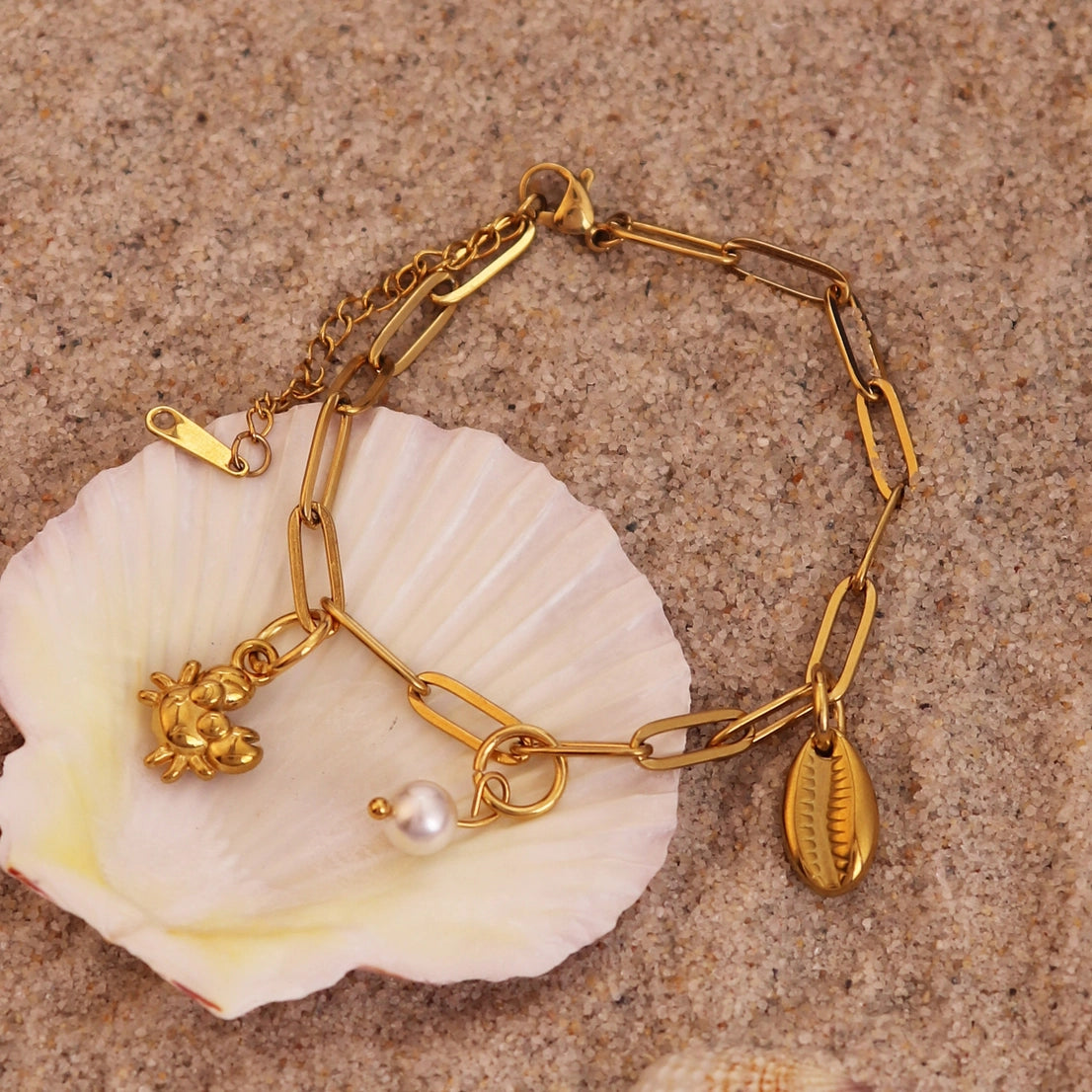 Crab Charm Bracelet