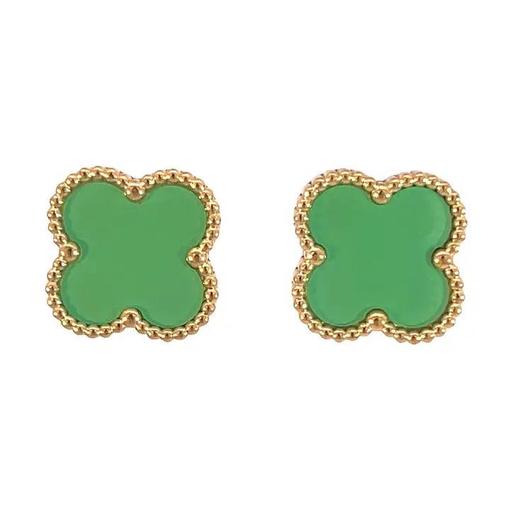 Four Leaf Earring - Green
