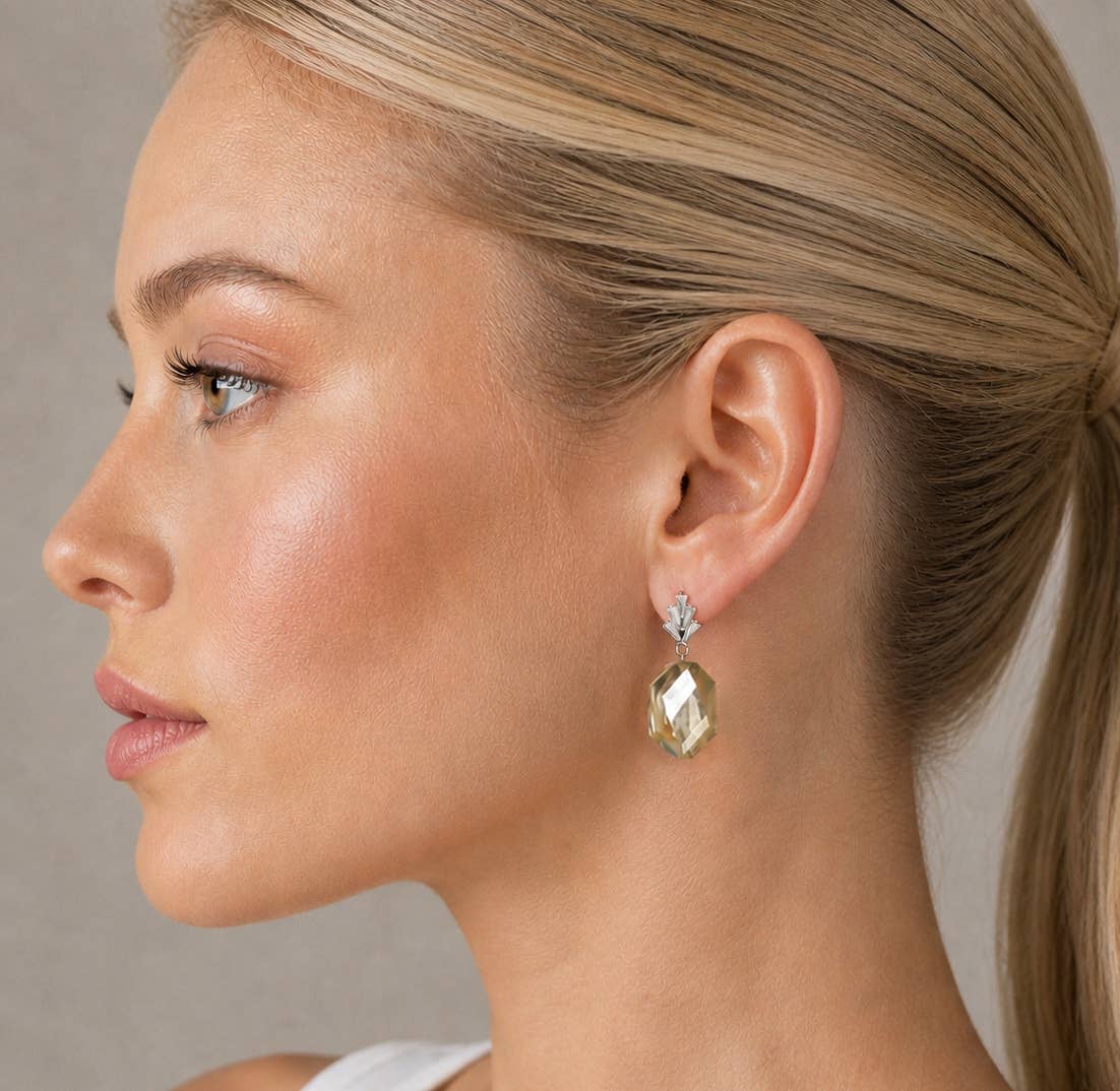 Champagne Yellow Drop Earrings