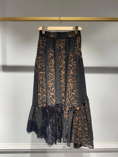 Talent Animal Print Skirt - Chocolate