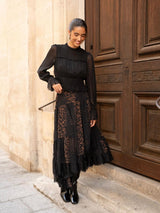 Talent Animal Print Skirt - Chocolate