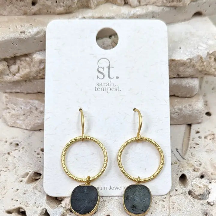 Semi Precious Hoop Earring