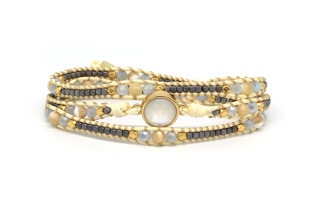 Pearl Gem Wrap Bracelet