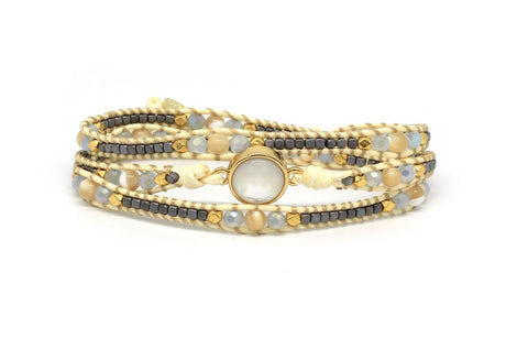 Pearl Gem Wrap Bracelet