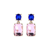 Oval Gem Earring - Blush/Royal Blue
