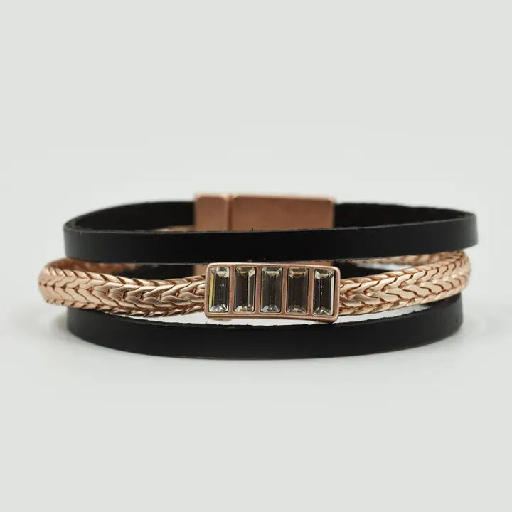 Multi Leather Plait Bracelet