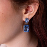 Oval Gem Earring - Blue