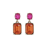 Oval Gem Earring - Burnt Orange/Pink
